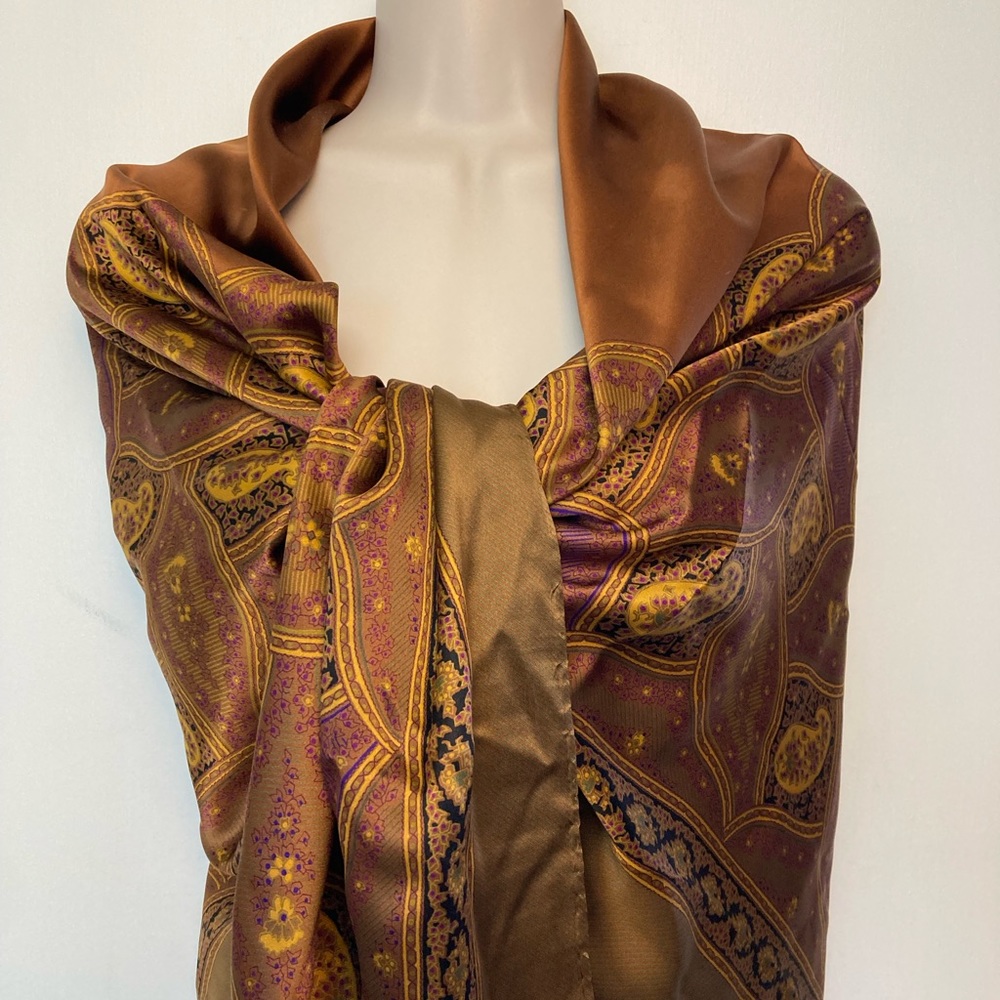 SALVATORE FERRAGAMO oversized silk shawl wrap scarf 50” x 52”